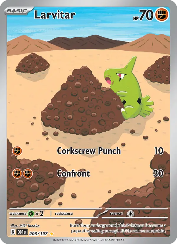Larvitar — Obsidian Flames card #203