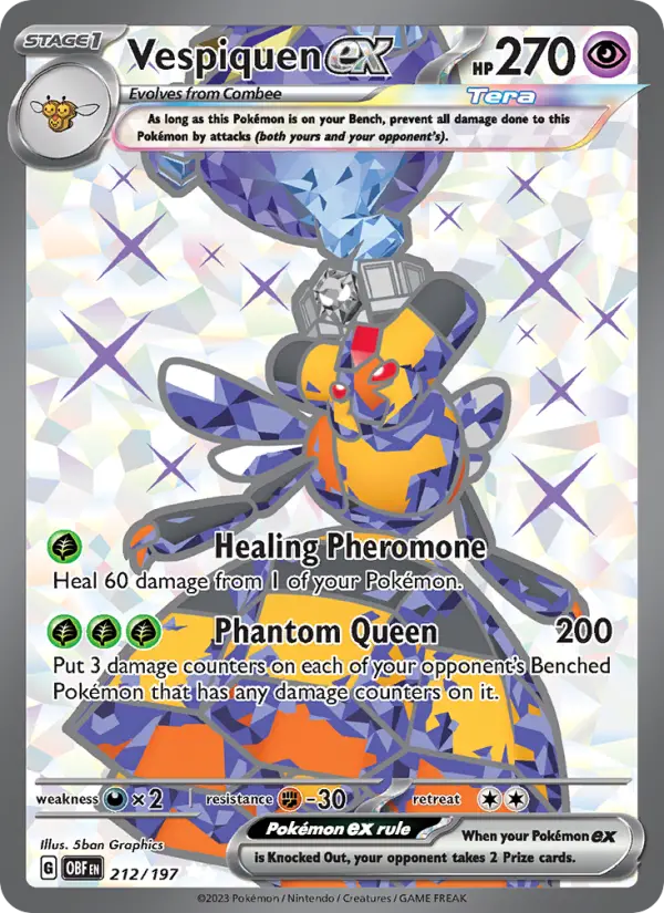 Vespiquen ex — Obsidian Flames card #212