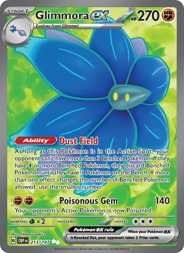 Glimmora ex — Obsidian Flames card #213