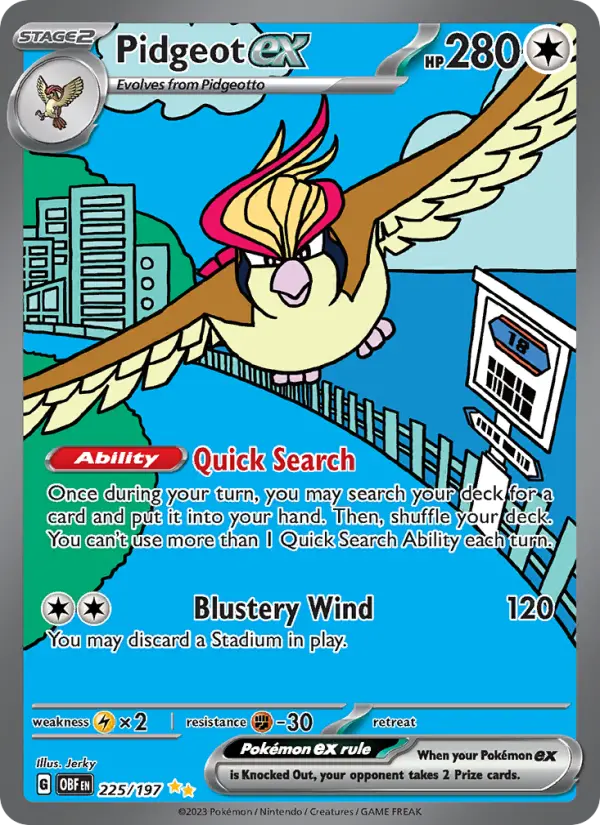 Pidgeot ex — Obsidian Flames card #225