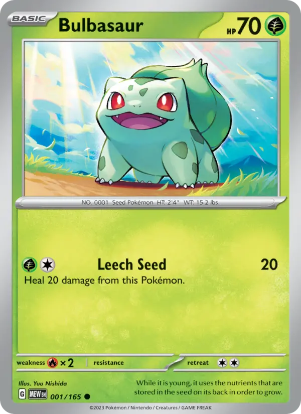 Bulbasaur — 151 card #001