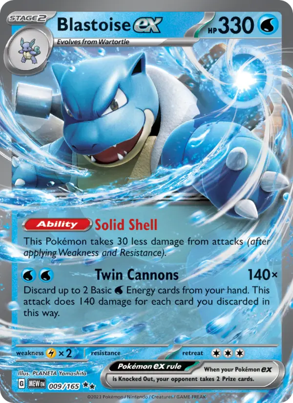 Blastoise ex — 151 card #009