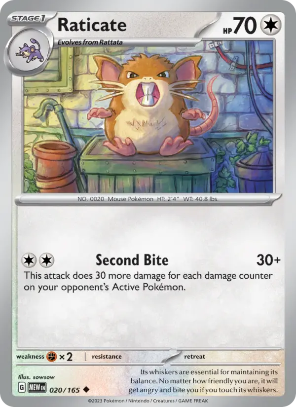 Raticate — 151 card #020