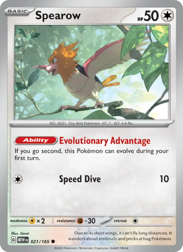 Spearow — 151 card #021