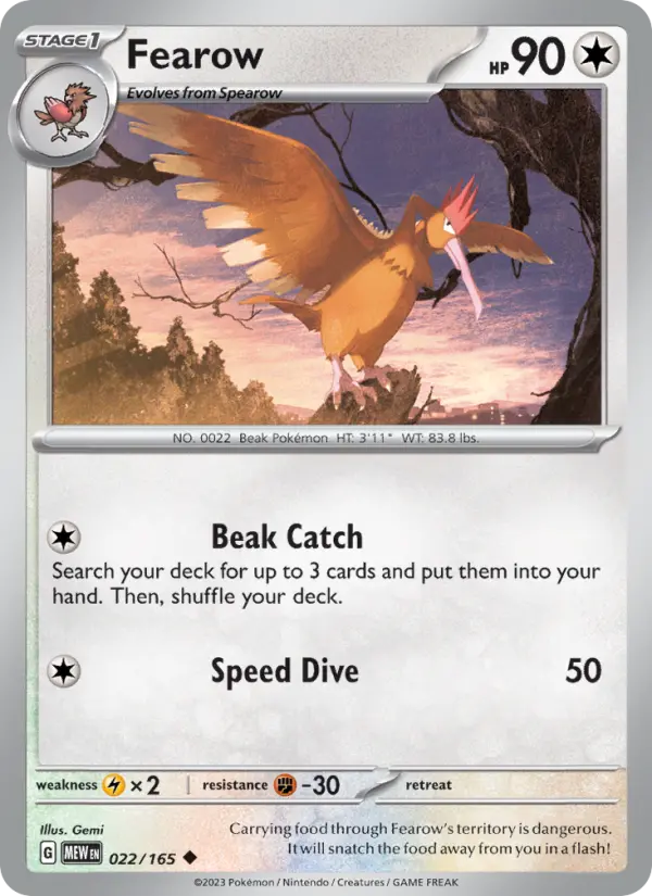 Fearow — 151 card #022