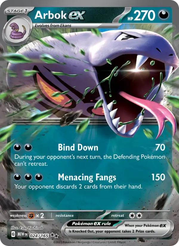 Arbok ex — 151 card #024