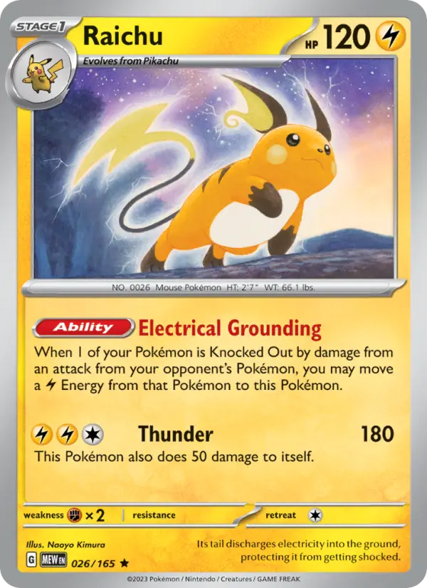 Raichu — 151 card #026