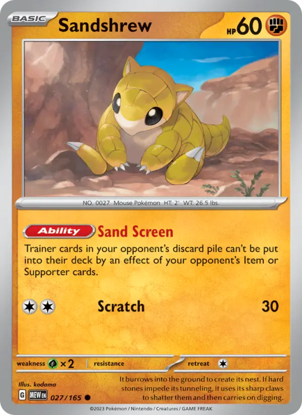 Sandshrew — 151 card #027