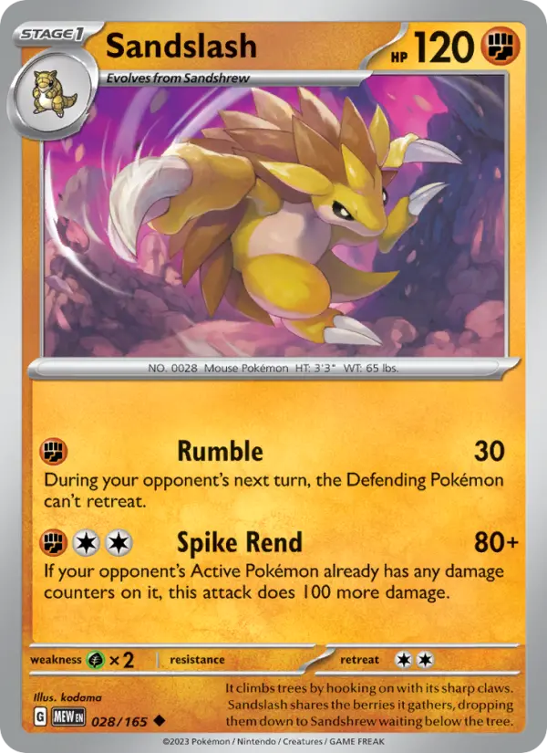 Sandslash — 151 card #028