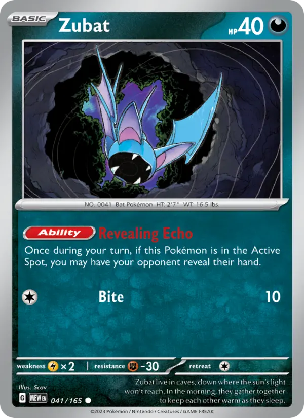 Zubat — 151 card #041