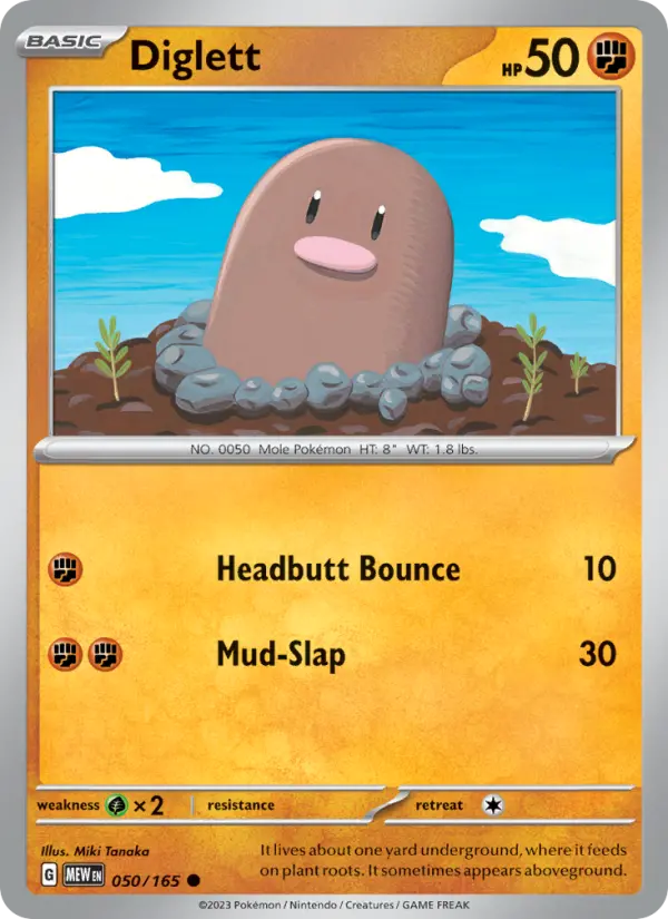 Diglett — 151 card #050