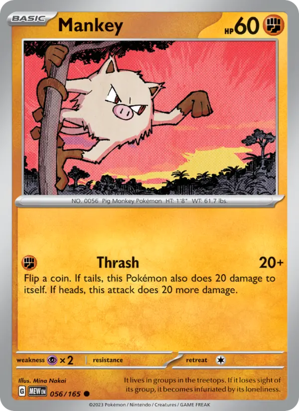 Mankey — 151 card #056