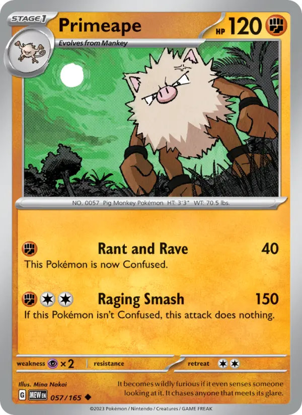 Primeape — 151 card #057