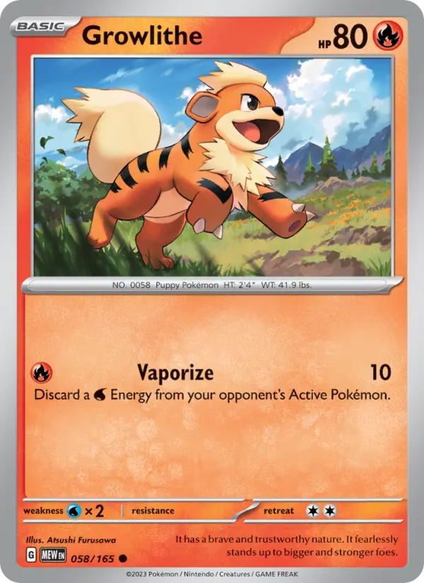 Growlithe — 151 card #058