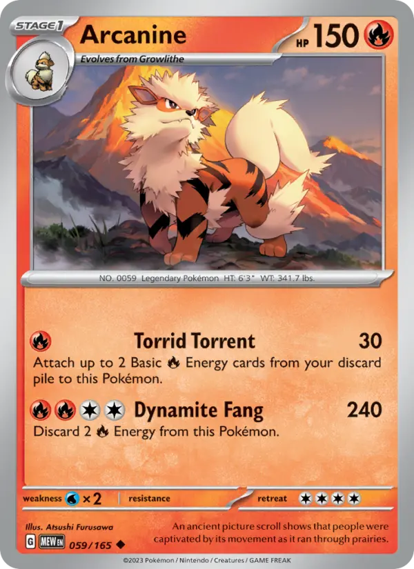 Arcanine — 151 card #059