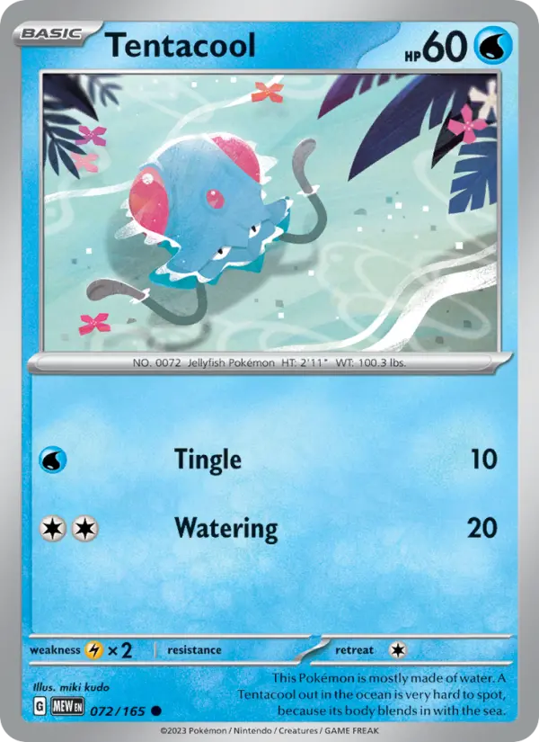 Tentacool — 151 card #072
