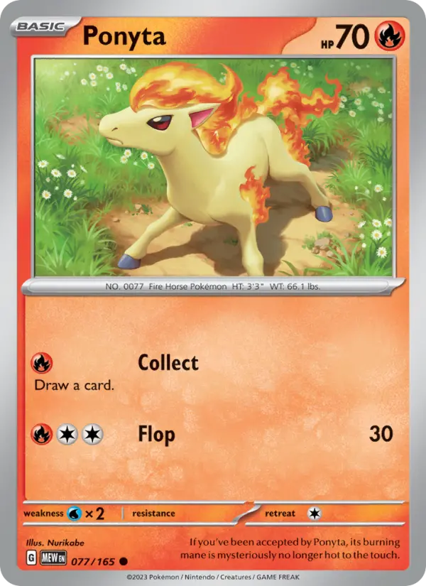 Ponyta — 151 card #077