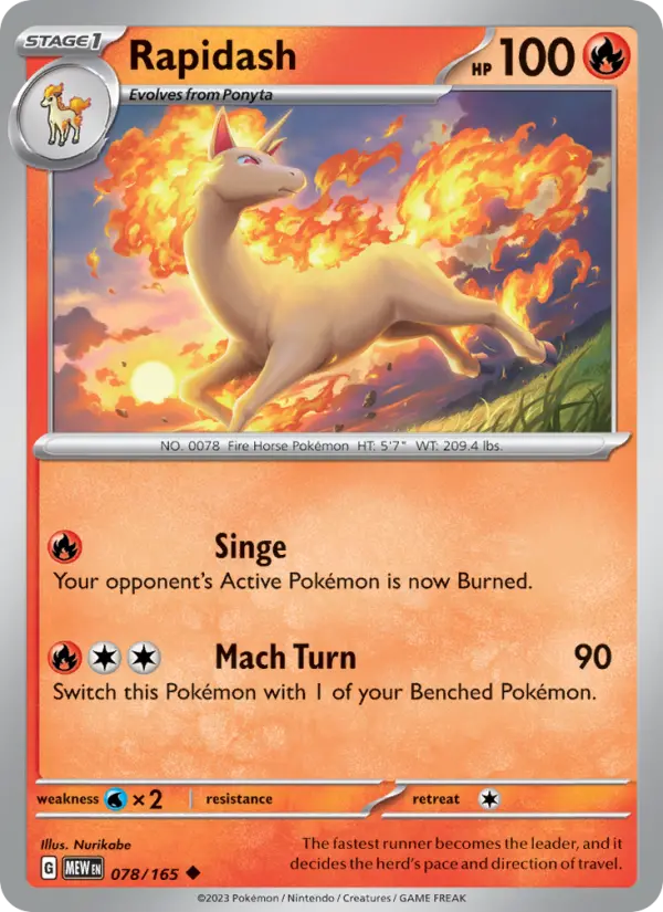 Rapidash — 151 card #078
