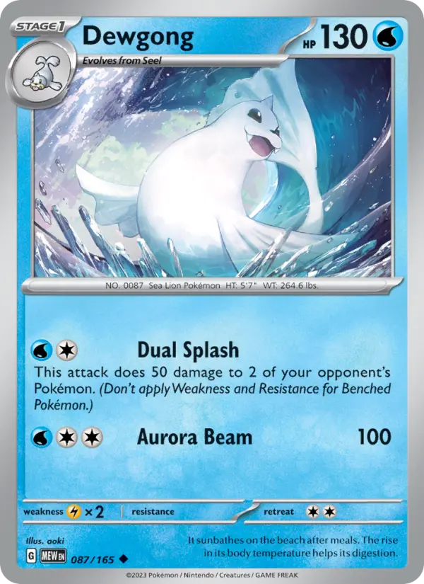 Dewgong — 151 card #087