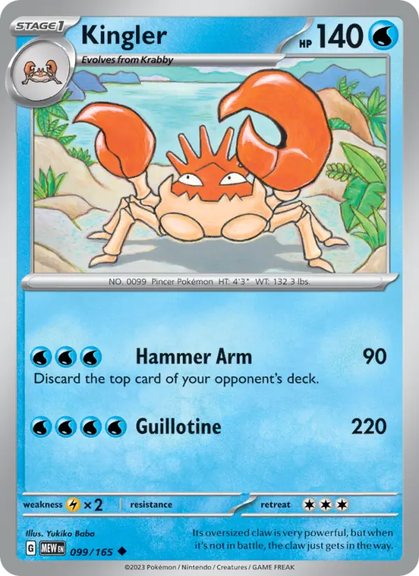 Kingler — 151 card #099