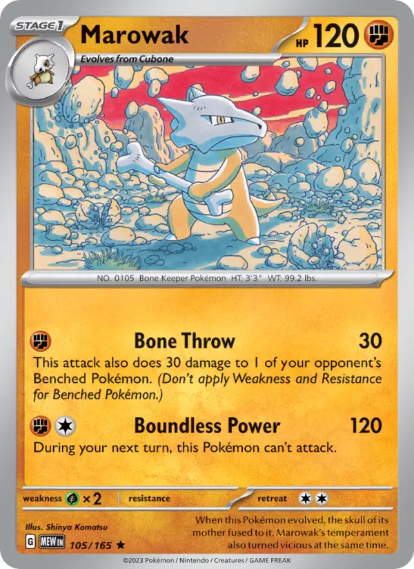 Marowak — 151 card #105