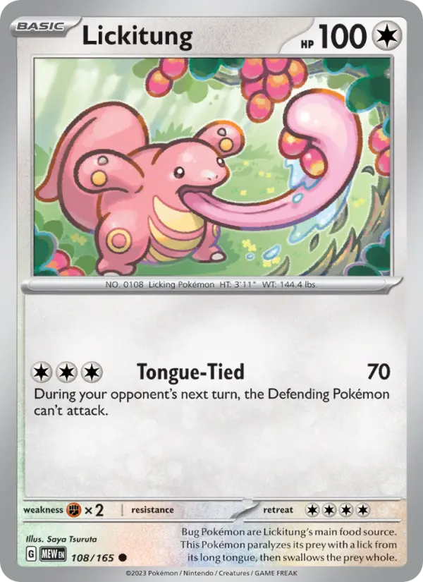 Lickitung — 151 card #108