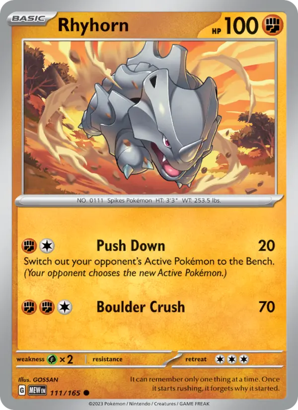 Rhyhorn — 151 card #111
