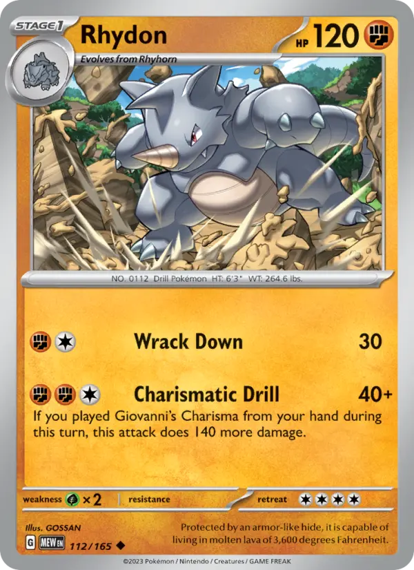 Rhydon — 151 card #112