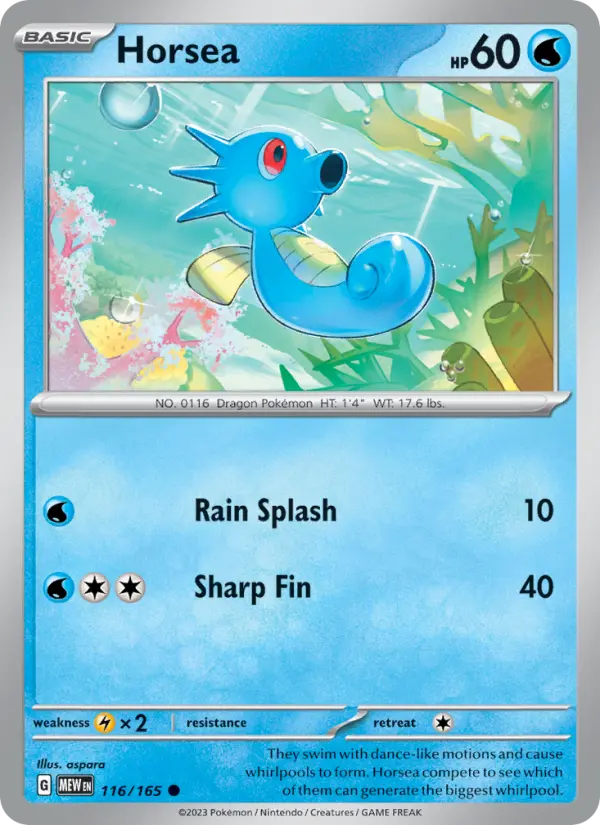 Horsea — 151 card #116
