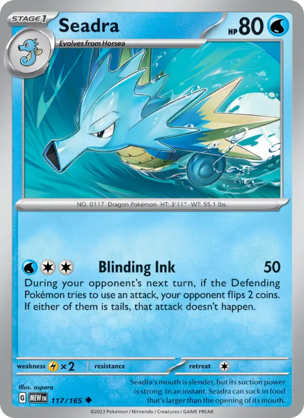 Seadra — 151 card #117