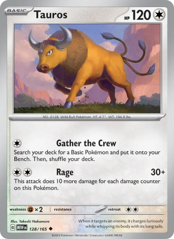 Tauros — 151 card #128