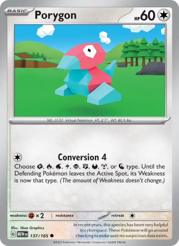 Porygon — 151 card #137