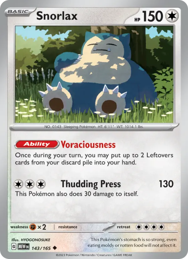 Snorlax — 151 card #143