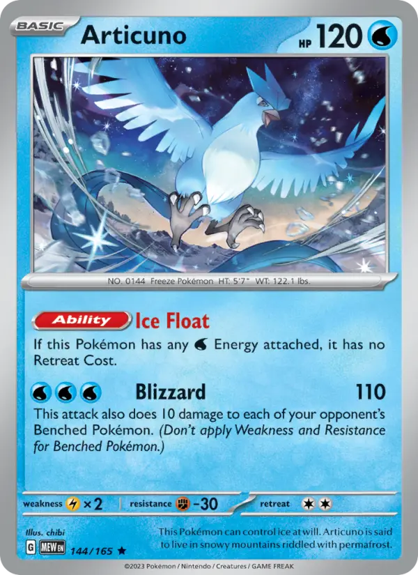 Articuno — 151 card #144