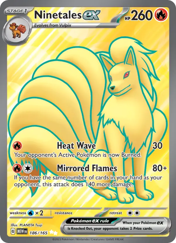 Ninetales ex — 151 card #186