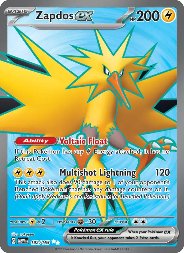 Zapdos ex — 151 card #192
