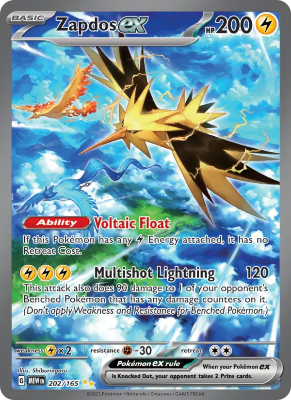 Zapdos ex — 151 card #202