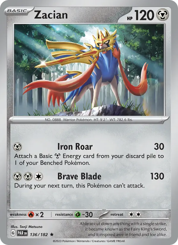 Zacian — Paradox Rift card #136