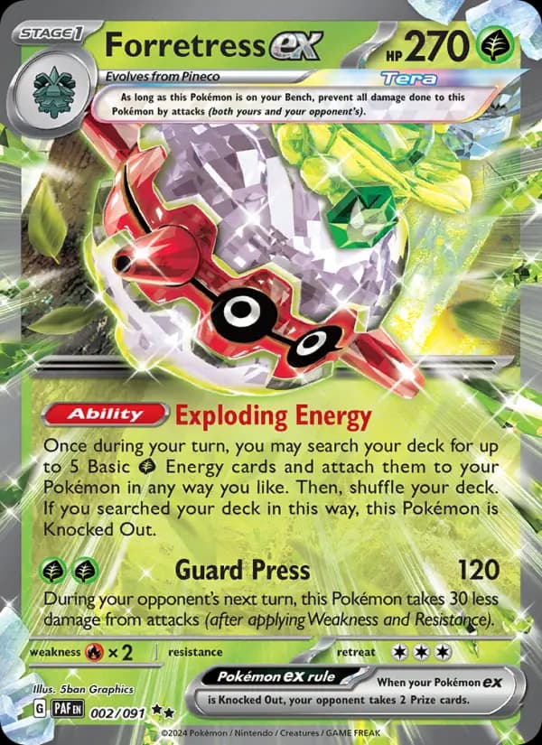Forretress ex — Paldean Fates card #002