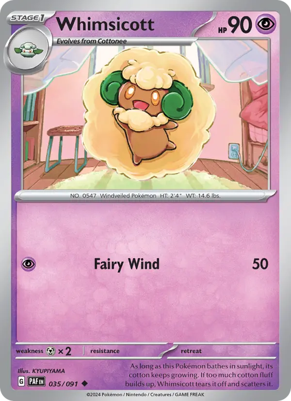 Whimsicott — Paldean Fates card #035