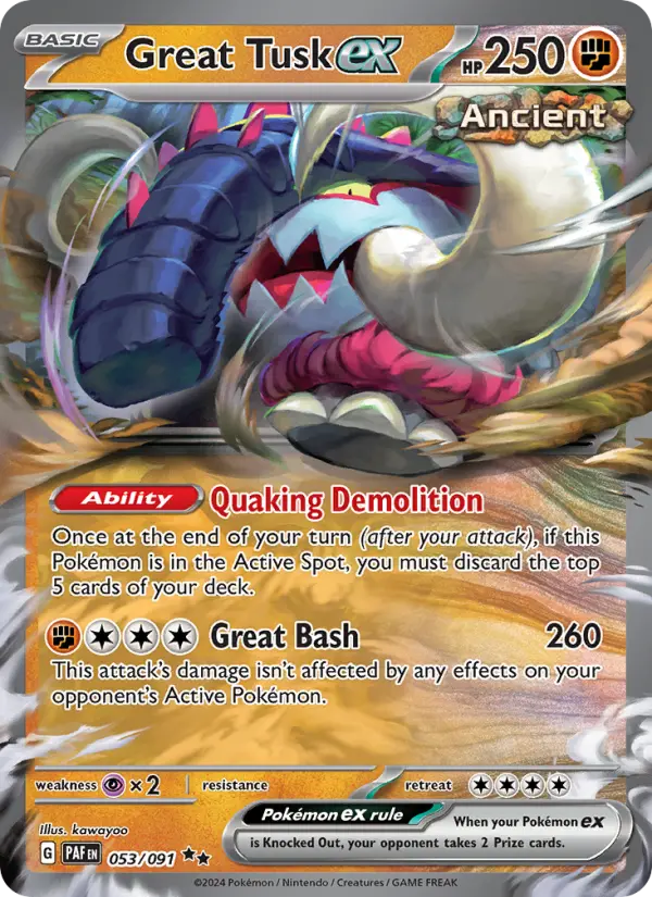 Great Tusk ex — Paldean Fates card #053
