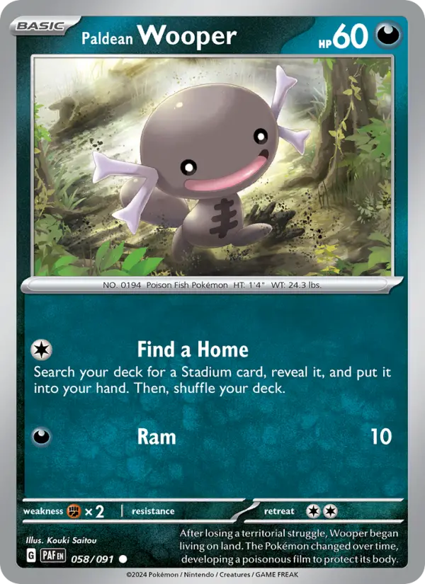 Paldean Wooper — Paldean Fates card #058