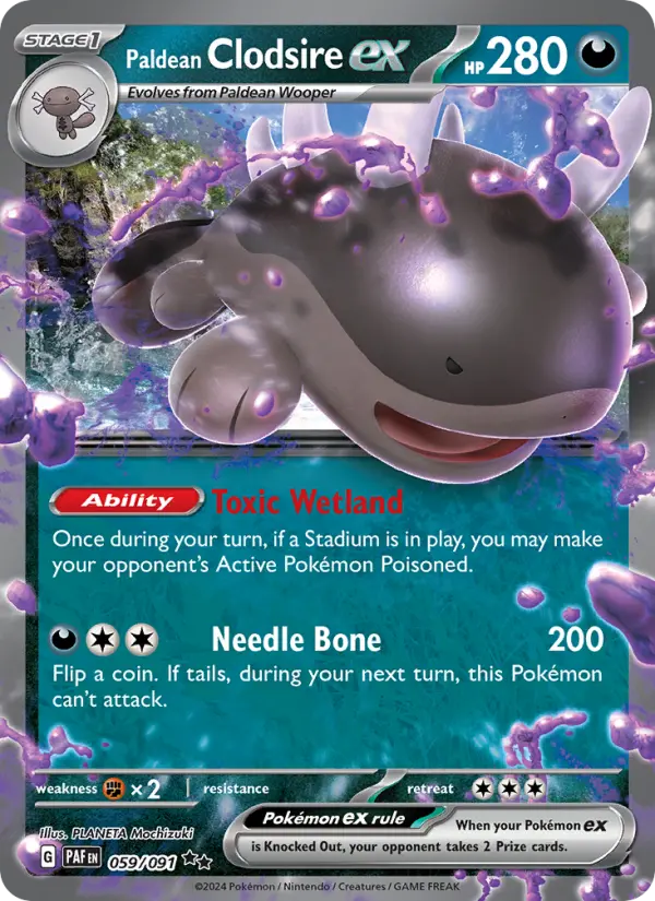 Paldean Clodsire ex — Paldean Fates card #059