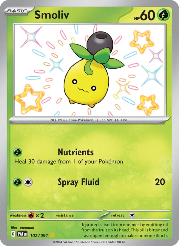 Smoliv — Paldean Fates card #102