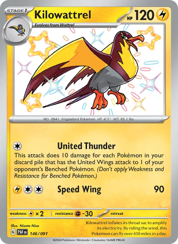 Kilowattrel — Paldean Fates card #146