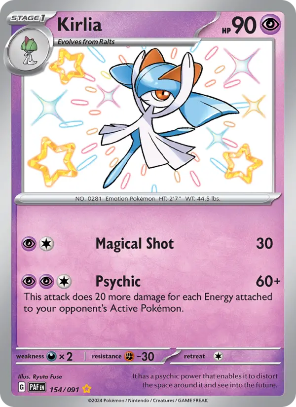Kirlia — Paldean Fates card #154