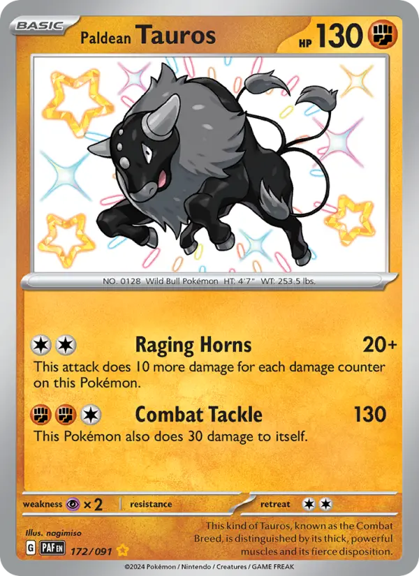 Paldean Tauros — Paldean Fates card #172