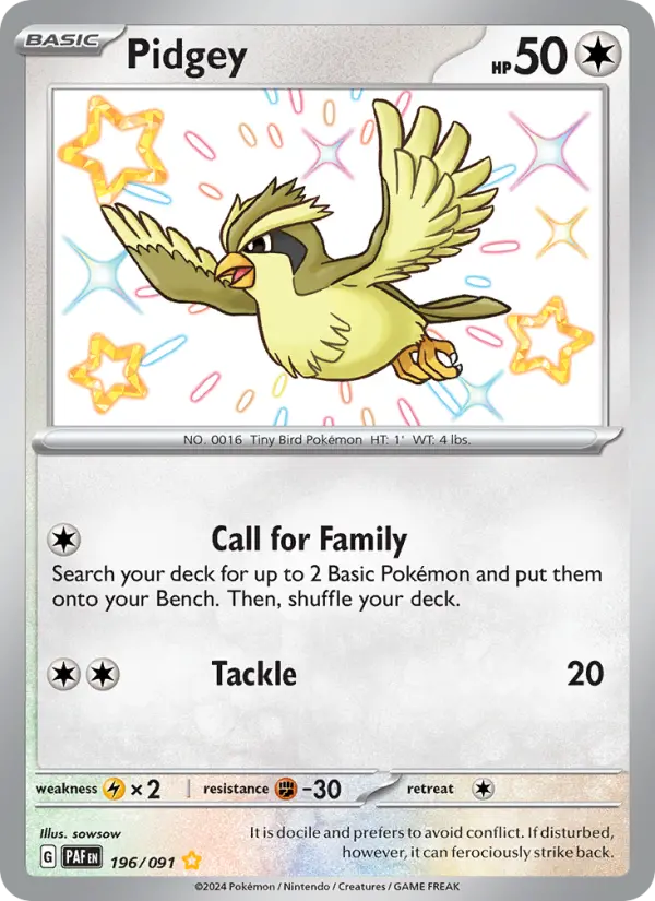 Pidgey — Paldean Fates card #196