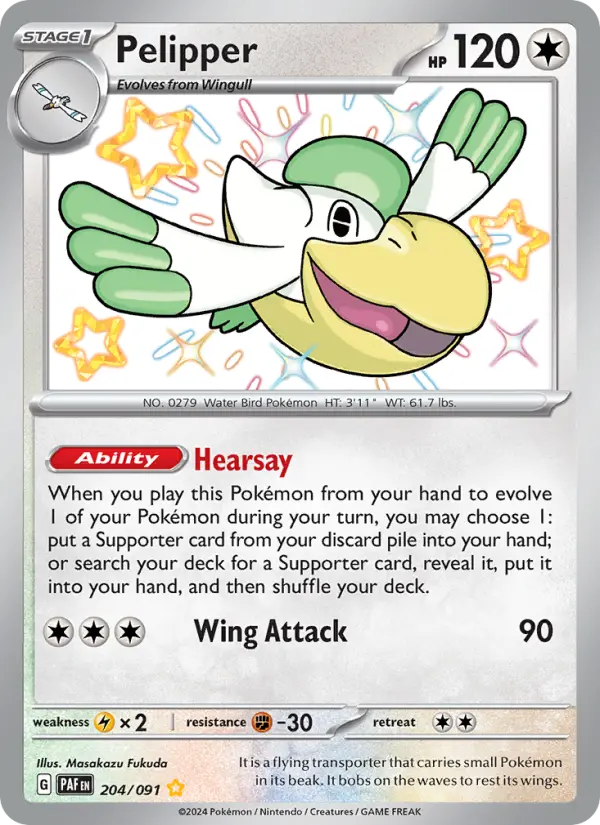 Pelipper — Paldean Fates card #204
