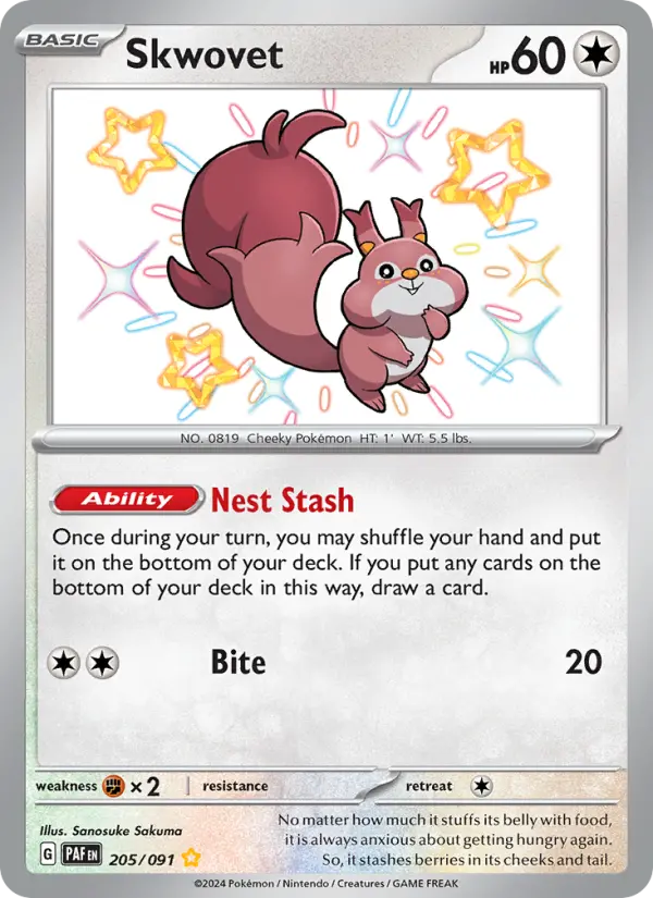 Skwovet — Paldean Fates card #205